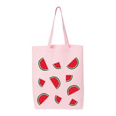 "Watermelon Tote Bag, Grocery Bag, Friendly Bag, Shoulder Bag, Gifts for Her, Fruit Tote Bag, Farmer's Market Bag, Gardening Gift, Cotton Bag 6.0 oz., 100% cotton 20\" self-fabric handles 9\" handle drop Bottom gusset 15\"W x 16\"H x 3\"D" Pink Reusable Bag For Everyday Use, Pink Reusable Everyday Bags, Eco-friendly Pink Canvas Bag For Everyday Use, Rectangular Reusable Canvas Bag For School, Everyday Reusable Pink Bag, Everyday Reusable Pink Bags, Pink Everyday Reusable Bags, Eco-friendly Rectangular School Bags, Pink Eco-friendly Canvas Bag For Shopping