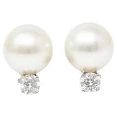 Tiffany & Co 750 Diamonds 1.25ct TW, about F-G and VS1 Pearls measures 14.1mm x 14.0mm Marked: Tiffany & Co PT 950 Earrings are about 20 x 17 x 14mm Total Weight: 14.6 grams Tiffany Pearl Earrings, Tiffany Pearls, Tiffany And Co Earrings, 2024 Jewelry, Tiffany Diamond, Amazon River, Platinum Earrings, Pearl And Diamond Earrings, Circle Diamond