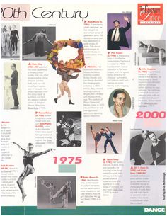 an advertisement for the dance magazine with pictures of dancers and their names in english or spanish