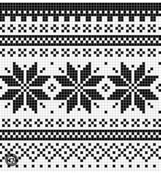 a cross stitch pattern with black and white squares on the bottom, and an arrow in the middle