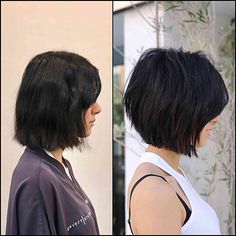 40 Most Popular Short Layered Bob Haircuts That are Easy to Style Stack Bob Haircut, Low Stacked Bob Haircut, Bob Haircut Before After, Short Stacked Bob Haircut For Thick Hair, Short Hair Before And After Haircuts, Stacked Chin Length Bob Haircut, Short Inverted Bob With Bangs, Tapered Bob Haircut, Bob Shag Haircut