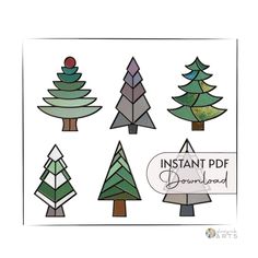 an image of christmas trees with the words instant printable