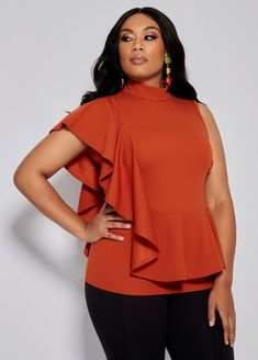 Click for larger image Plus Size Peplum, Classy Clothes, Plus Size Fashion Tips, Plus Size Workout, Plus Size Summer Outfit, Unique Dress, Classy Dress Outfits, 2 Step, African Print Fashion Dresses