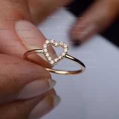 The ring is made with Love Heart Ring 14k Solid Yellow Gold Diamond Ring Size:- US 9.25 In Stock ( Next Day Shipping ) * SKU: SGR00788 * Gold Purity: 14K Solid Yellow Gold (stamped)   This Heart Diamond Ring is made in 14K Solid Yellow Gold  * Diamond 100% Genuine Diamond * Diamond Weight: 0.09 ct. * Diamond Color: G-H * Diamond Clarity: SI1- SI2 * Diamond Cut: Brilliant Cut (Excellent) Product Measurements:- Ring Size: US 9.25 ✦ 14 days return policy. If you are unsatisfied with your purchase, Love Heart Ring, Jewelry Valentines Day, Expensive Jewelry Luxury, Diamond Heart Ring, Yellow Gold Diamond Ring, Bar Stud Earrings, Diamond Bar, Expensive Jewelry, Wedding Band Ring