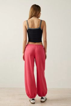 Out From Under Brenda Graphic Jogger Sweatpant | Urban Outfitters Trendy Lounging Pants With Ribbed Waistband, Trendy Relaxed Fit Sweatpants For Lounging, Trendy Loungewear Bottoms With Ribbed Cuffs, Trendy Relaxed Fit Activewear For Lounging, Casual Pink Wide Leg Joggers, Trendy Relaxed Fit Sweatpants For Leisure, Trendy Joggers With Ribbed Waistband For Leisure, Trendy Cotton Joggers For Lounging, Pink Wide Leg Casual Joggers