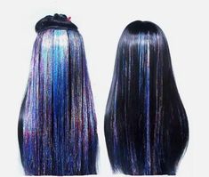 Sparkling Hair Tinsel Highlights- Glitter Clip in Tinsel Hair Extensions  (1 clip) 18" Glitter Hair Extensions, Tinsel Hair Extensions, Tinsel Hair, Hair Tinsel, Funky Hairstyles, Scene Hair, Glitter Hair, Scottsdale Az, Clip Ins