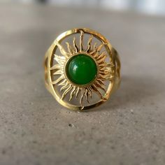 Green Ring Gold, North Star Ring, Green Agate Ring, Red Heart Necklace, Green Gemstone Ring, Zodiac Rings, Green Rings, Gold Heart Necklace, Agate Jewelry