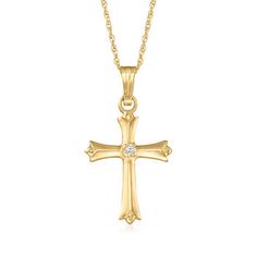 Yellow Gold Diamond Cut Cross Pendant Necklace, Yellow Gold Cross Pendant Necklace For First Communion, Yellow Gold Diamond Cut Crucifix Necklace, 14k Yellow Gold Diamond Cut Cross Necklace, 14k Gold Diamond Cut Cross Necklace, Elegant Yellow Gold Necklaces For First Communion, Elegant Yellow Gold Jewelry For First Communion, Yellow Gold Cross Pendant For First Communion, 14k Gold Cross Necklace For First Communion