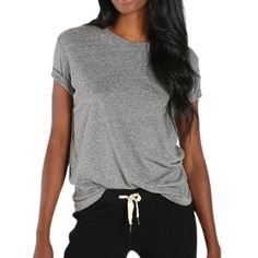 n:Philanthropy Shanghai Tee - Heather Grey Grey Tee, Metal Plaque, Shanghai, Short Tops, Hand Sewn, Lay Flat, Trendy Outfits, Heather Grey, Size Guide