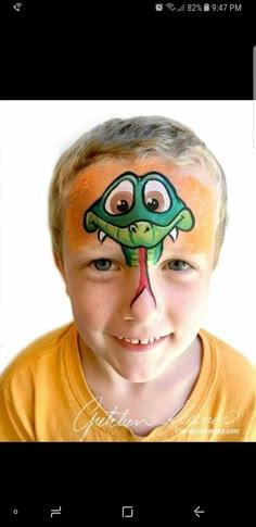 Snake Face Paint Easy, Crocodile Face Paint, Frog Face Paint, Face Painting Snake, Cobra Face Paint, Snake Face Painting, Snake Body Painting, Jungle Animal Face Paint, Face Painting Jungle Animals Easy