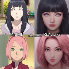 four different anime avatars with the caption saying,'anima real life