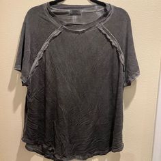 Nwot Zenana Large Black/Gray Acid Washed Shirt Light Airy Material But Fits Shorter On A Longer Torso How To Acid Wash A Shirt, Acid Wash Shirt, Long Torso, Acid Wash, Shirt Color, Large Black, Workout Shorts, Black Gray, Colorful Shirts