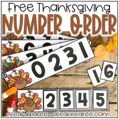 free thanksgiving number order printables for kids