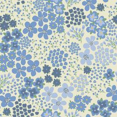 an image of blue flowers on a white background that is very similar to the same wallpaper