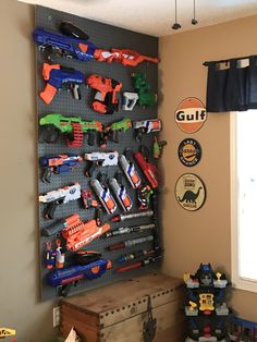 Peg Board Ideas For Kids, Peg Board Kids Room, Peg Board Nerf Wall, Fortnite Room, Grandkids Room