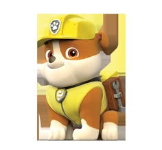 a small toy dog wearing a fireman's uniform