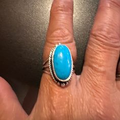 Becky added a photo of their purchase Sterling Silver Turquoise Promise Ring, Untreated Sterling Silver Turquoise Ring, Untreated Turquoise Ring, Nickel-free Turquoise Ring, Affordable Nickel-free Silver Turquoise Ring, Nickel-free Blue Turquoise Ring Bohemian Style, Unique Nickel-free Sterling Silver Turquoise Ring, Solitaire Rings, Adjustable Southwestern Turquoise Ring Nickel-free