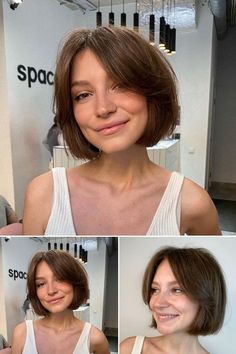 Easy Short Haircuts For Straight Hair, Short Smooth Hairstyles, Womens Short Straight Hairstyles, Haircut For Very Straight Hair, Short Hair Cuts Thinhair, Short Bobs 2023, Short Bob Hairstyles Straight, Polished Bob Haircut, Short Bob For Square Face