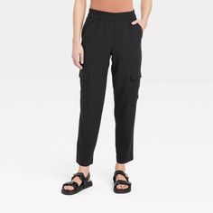 Women's High-rise Ankle Cargo Pants - A New Day™ Black 3x : Target Crop Dress, Target Clothes, Black Cargo Pants, Bottom Clothes, Pull On Pants, A New Day, Cropped Pants, Bottoms Pants, Cargo Pants