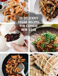 various vegan recipes for chinese new year's dinner menus and desserts