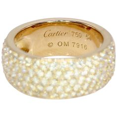 Cartier 18KT Rose Gold Five Row Pave Diamond Band Ring..... Round Brilliant Cut Diamonds 2.00 TCW E - F color, VVS1 clarity. Hallmark " CARTIER 75054©OM7916 ". SIZE 7 US - 54 FRENCH. Includes Cartier Ring Box and Cartier COA Papers. Retail Valued at $15,000 + tax = $16,162.50 Cartier Wedding Rings, Cartier Love Wedding Band, Amazing Wedding Rings, Wide Diamond Bands, Pave Wedding Band, Contemporary Wedding Rings, Black Diamond Wedding Bands, Modern Wedding Rings, Pave Wedding Bands