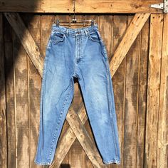 "Vintage Tiger Tiger Denim for the 80's. High waisted no pockets on the back.  Made in USA Sz- JR 11 Waist- 13\" Length-39\" (Rockie Mountain style jeans)" Vintage Medium Wash Tapered Leg Jeans, Vintage Tapered Leg Medium Wash Jeans, Vintage Medium Wash Tapered Leg Pants, Vintage Tapered Leg Pants In Medium Wash, Tiger Jeans, Tiger Vintage, Vintage Tiger, Tiger Tiger, Mountain Style