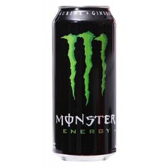 monster energy drink can on white background