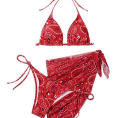 - 100% Polyester - Strap,Wrap Closure - Color: Paisley Red - Material: This Women Hot Bikini Set Made Of Stretchy And Skin-Friendly Fabric, Stretchable And Breathable, Makes You Feel Comfortable And Super Sexy Hot When Wearing The Swimsuit. Perfect For Your Beach Holiday. - Occasion: The Women Bathing Suit Is Perfect For Summer Swimwear, Beachwear, Party, Vacation,Swimming,Fashion, Sexy And Elegant, Charming & Stylish Beach Bikini Fits Most Girls Or Women. - Please Refer To The Size Measurement Swimsuit With Cover Up, Swimsuits Hot, Summer Swimwear, Red Bandana, Beach Skirt, Bandana Print, Swimsuit Cover Ups, Swimsuit Cover, Swimwear Collection