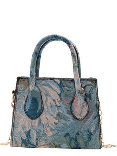 Bag For Love - Floral Graphic Chain Satchel Bag - Women Satchels Product Description Color Blue Quantity 1 piece Type Square Bag Composition 100% Polyurethane Material Cotton Size Chart INCH CM Size Bag Width Bag Height Bag Length Strap Length one-size 3.1 5.1 6.7 45.3 Size Bag Width Bag Height Bag Length Strap Length one-size 8 13 17 115 Similar Products h2 { text-align: center; } .red-box { width: 100%; display: flex; flex-direction: row; flex-wrap: wrap; justify-content: center; } .red-box > Blue Double Handle Shoulder Bag For Party, Blue Party Shoulder Bag With Double Handle, Blue Shoulder Bag With Chain Strap For Shopping, Blue Square Bag With Chain Strap, Trendy Blue Bag As Fashion Accessory, Spring Evening Light Blue Bag, Spring Evening Light Blue Bags, Blue Rectangular Bag With Chain Strap, Rectangular Blue Bag With Chain Strap