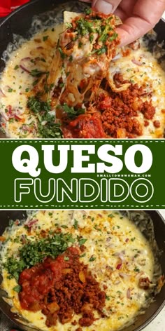 Learn how to make Queso Fundido! It's a perfect Cinco de Mayo party food idea. Not only is this Mexican dip cheesy and ooey-gooey, but it is also loaded with chorizo, spices, and your choice of toppings! Save this Cinco de Mayo appetizer recipe! Cinco De Mayo Dip Recipes, Mexican Food Dinner Party, Cinco De Mayo Party Food Easy, Mexican Snack Recipes, Mayo Dip Recipes, Chorizo Spices, Mexican Food Appetizers, Brocolli Cheese, Queso Fundido With Chorizo