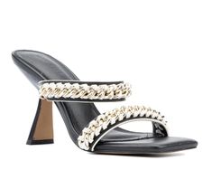 Level up your warm-weather style with the Juliette, a sophisticated sandal that features a double band design accented by chains, a comfortable fit, and a unique heel that delivers a polished and glamorous look. From Gabrielle Union. Summer Evening Sandals With Chain Detail, Chain Strap Open Toe Sandals For Night Out, Chic Chain Sandals For Spring, Chic Open Toe Sandals With Chain Detail, Summer High Heel Sandals With Chain, Glamorous Spring Sandals With Chain Strap, Elegant Summer Sandals With Chain Strap, High Heel Sandals With Chain For Summer, High Heel Chain Sandals For Summer