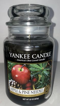 an apple and pine needle yankee candle