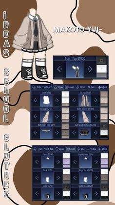 an info sheet showing the different types of clothing