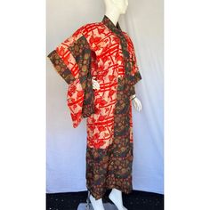 Vintage Edwardian Meiji Period Multicolor Kimono - Thrilling Vintage Red Long Kimono, Vintage Long Red Kimono, Vintage Multicolor Kimono For Festival, Traditional Red Kimono With Patchwork, Vintage Red Cotton Kimono, Red Vintage Cotton Kimono, Vintage Multicolor Kimono, Fitted Multicolor Traditional Kimono, Long Silk Kimono