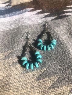 Faux turquoise, faux Navajo pearls Chandbalis Earrings, Stretch Beaded Bracelets Diy, Coos Bay, Navajo Pearls, Bracelets Diy, Beaded Bracelets Diy, Teardrop Earrings, Diy Bracelets, Jewelry Earrings Dangle