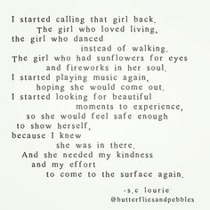 an old poem written in black and white with the words i started calling that girl back, the girl who loved living