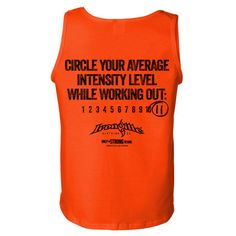 Circle Your Average Intensity Level While Working Out 11 Workout Tank Top Orange Workout Tank Top, Workout Tanks, Working Out, Orange, Women's Top