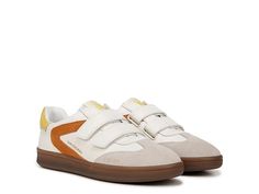 Sam Edelman Talia - Women's Shoes : Optic White/Retro Orange/Yellow : Spend your weekend in the comfy Talia sneakers from Sam Edelman! Leather and synthetic upper. Double hook and loop closure. Round Toe. Fabric insole. Imported. Measurements: Heel Height: 1 2 in Weight: 8 oz Product measurements were taken using size 8, width M. Please note that measurements may vary by size. Velcro Sneakers, Lily White, Orange Yellow, Velcro Straps, Sam Edelman, Womens Sneakers, Athletic Shoes, Shoes Sneakers, Heel Height