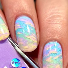 Credit insta: @crappy_nails Nail Photography, Pastel Skies, Paint Nail, Holo Taco, Seasonal Nails, School Nails, Glamorous Nails, Shellac Nails, Great Nails