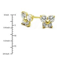 14K Yellow Gold Butterfly Screwback Stud Earrings - White Gold Cubic Zirconia Plug Earrings As Gift, Gold Cubic Zirconia Piercings For Gift, Hypoallergenic Gold Cluster Earrings As Gift, Gold Flower Earrings With Prong Setting, Cubic Zirconia Piercings With Matching Earrings As A Gift, Adjustable Round Cubic Zirconia Earrings, Gold Cubic Zirconia Flower Earrings As Gift, Gold Cubic Zirconia Flower Earrings For Gift, Gold Flower Earrings With Prong Setting As Gift