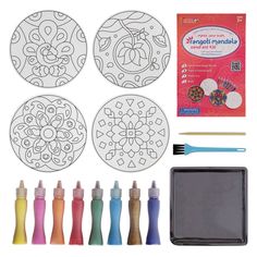 the supplies needed to make an intricately designed paper plate