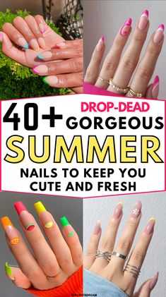 Get ready to flaunt those fingertips! From vibrant corals to dreamy pastels, we’ve curated the ultimate guide to elevate your summer mani-pedi game. Dive into the trendiest shades that’ll make your nails pop at every beachside brunch. Save this pin for your next salon appointment! 🌴🌺Feel free to share, save, and spread the nail-color love! 📌💅 Bright Summer Nails 2023, Nail Designs Summer Beach, Summer Nails Ideas, Bright Colors Art, Nautical Nails, Beach Nail Art, Nails Bright, Cute Summer Nail Designs, Beachy Nails