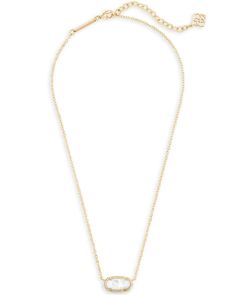 A dainty stone and delicate metallic chain combine to create the Elisa Gold Pendant Necklace in Ivory Mother-of-Pearl, your new favorite wear-anywhere accessory (and our June birthstone!). This pendant necklace can be paired with any look, providing that extra touch of timeless style. Make the Elisa Pendant Necklace a staple in your wardrobe and you will not be disappointed.Size: 0.38"L x 0.63"W, 15" chain with 2" extender Elisa Gold Pendant Necklace, Elisa Pendant Necklace, Kendra Scott Necklace Elisa, Short Pendant Necklace, Kendra Scott Elisa, Rose Gold Pendant Necklace, Kendra Scott Necklace, Rose Quartz Necklace, Rose Gold Pendant