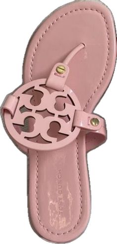 Designer Pink Sandals With Single Toe Strap, Designer Tan Sandals With Round Toe, Luxury Tan Sandals For Spring, Tory Burch Shoes, Tory Burch, Sandals, Pink, Women Shopping, Color