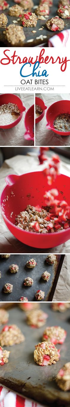 the process of making cookies is shown in three different stages, including baking them on a cookie sheet