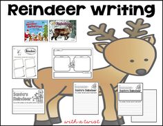 reindeer writing activity with pictures and text