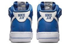 DR9513-400 Blue Logo Sneakers For Streetwear, Blue Sporty High-top Sneakers With Logo, Blue Sports Sneakers With Logo, Casual Blue High-top Sneakers With Logo, Nike Air Force 1 Mid, Air Force 1 Mid, Fashion Performance, Blue Jay, 40th Anniversary