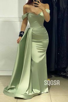 Elevate your formal occasion with our Satin Trumpet Off-Shoulder Empire With Train Prom Dress QP3468. The elegant trumpet silhouette and off-shoulder design are accentuated by the luxurious satin fabric, while the empire waistline and train add a touch of sophistication. Perfect for making a statement at any prom or formal event. Mermaid Evening Gown, Mermaid Prom Dress, Affordable Prom Dresses, Mermaid Evening Dresses, Mermaid Prom Dresses, Evening Dresses Long, Evening Dresses Prom, Mode Inspiration, Ball Dresses