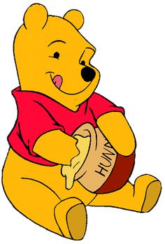 winnie the pooh holding a jar of honey