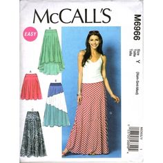 This Mccall's M6966 Misses Xs To M Size Uncut Sewing Pattern Is Easy To Follow For Creating A Beautiful Knit Skirt. Brand New And Ready To Use. Brand: Mccall's Pattern: M6966 Misses Size: Xs To M Type: Knit Skirt Condition: New, Uncut Easy Sewing Pattern M6966 2014 Misses - Size Xs, S, M Misses Knit Skirts This Sewing Pattern Includes Multiple View Options With Simple Instructions Pattern Is New All Pieces Accounted For, Intact And Factory Folded. The Original Instructions Are Included. Envelope Knit Skirts, Bias Skirt, Skirt Patterns, Creativity Inspiration, Knit Maxi Skirt, Sew Ins, Mccalls Sewing Patterns, Skirt Patterns Sewing, Sewing Skirts